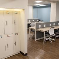 Renovated and refreshed study space with lockers
